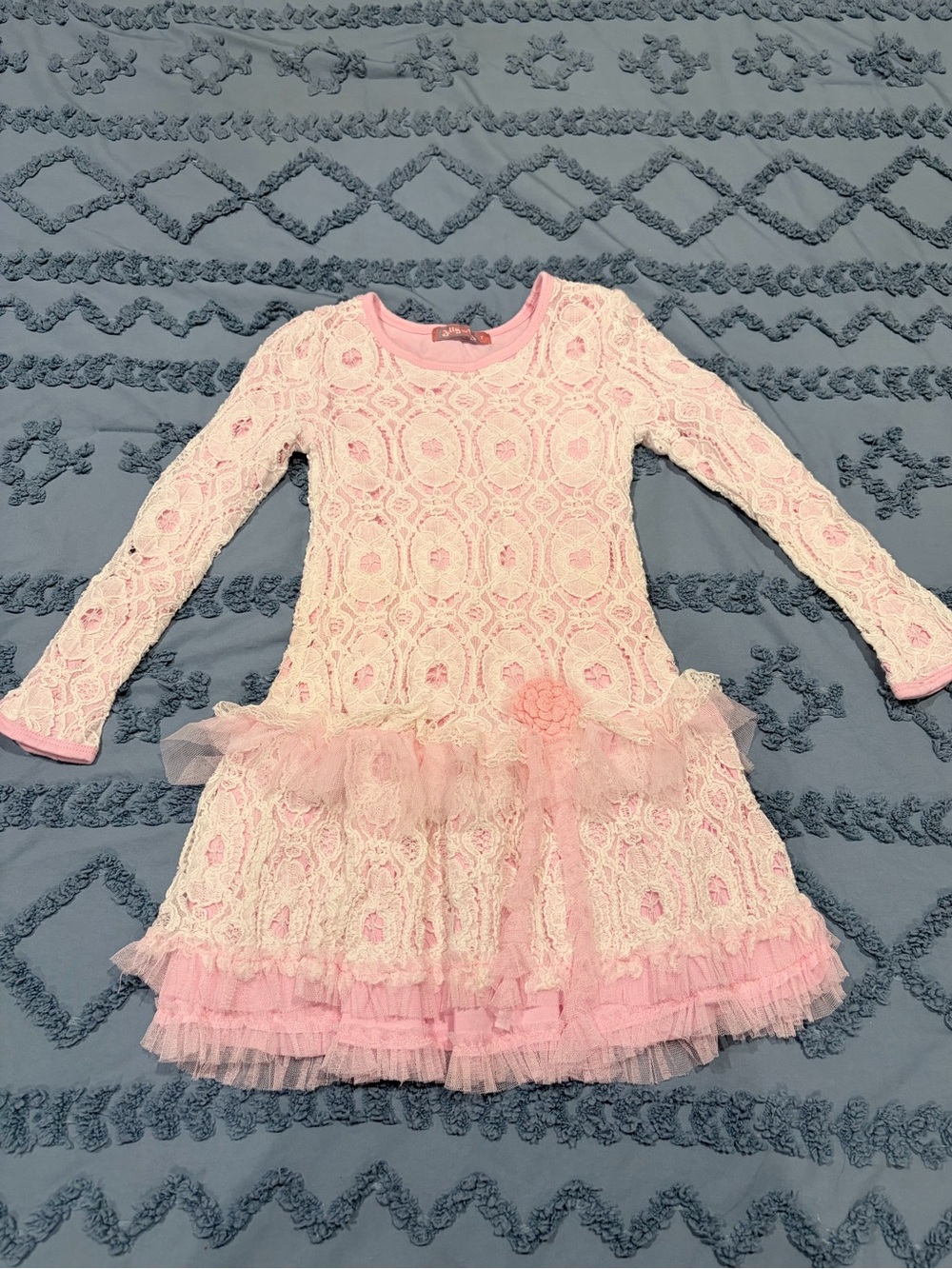 Jelly the Pug Pink Lace Tulle Dress Girls Size 7 Special Occasion